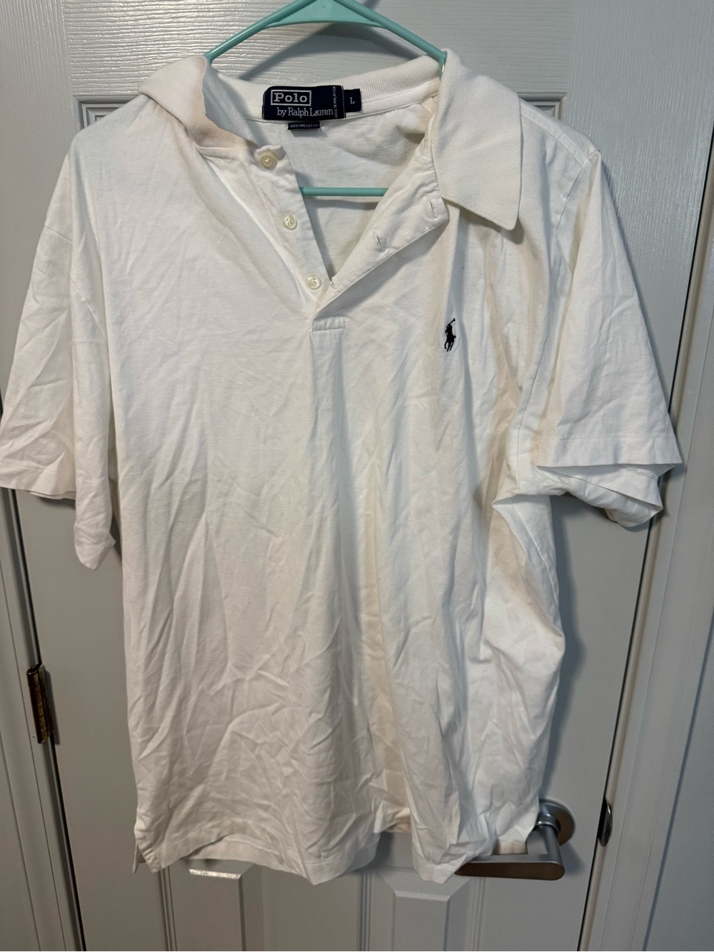 Ralph Lauren White Short-Sleeve Polo Shirt with Embroidered Logo